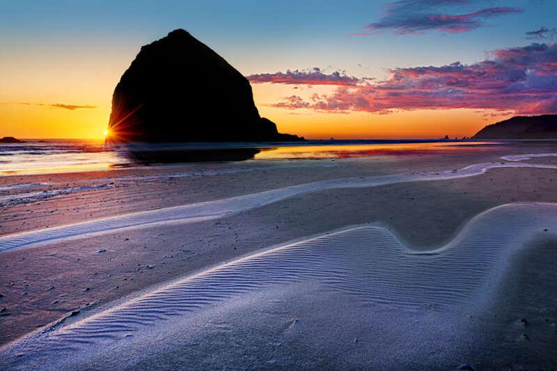 Sunset at Haystack Rock