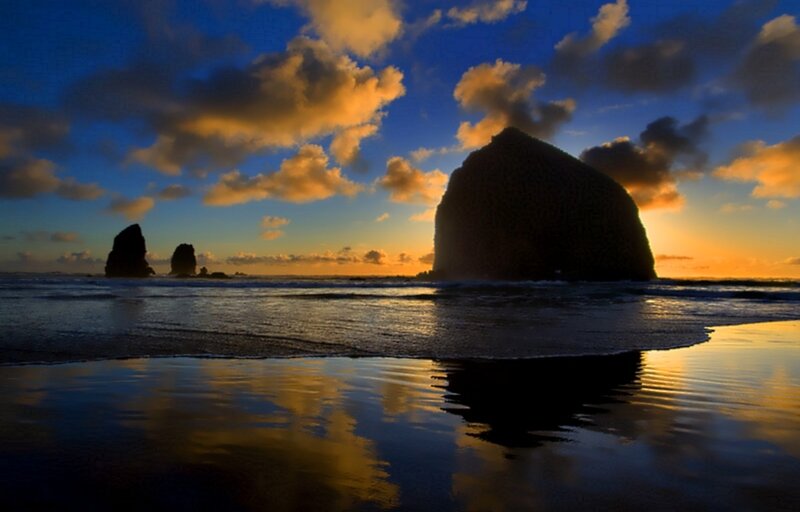 Sunset at Haystack Rock