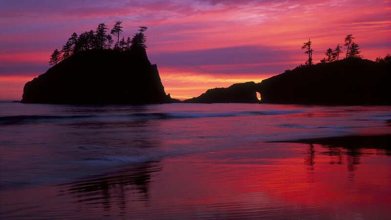 Sunset at Haystack Rock