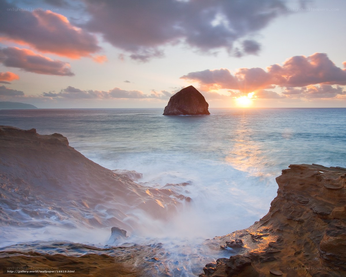 Sunset at Haystack Rock