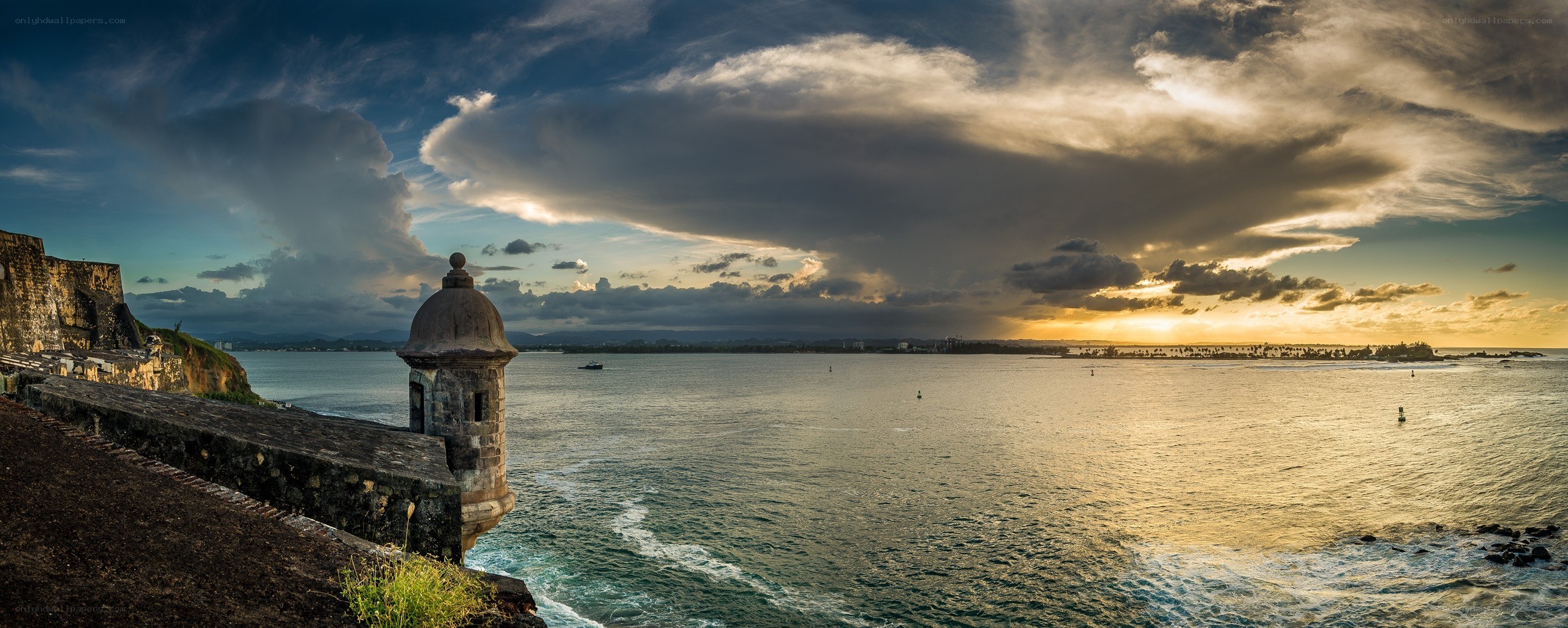 Sunset at historic fort