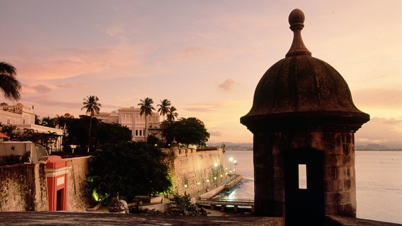 Sunset at historic fort