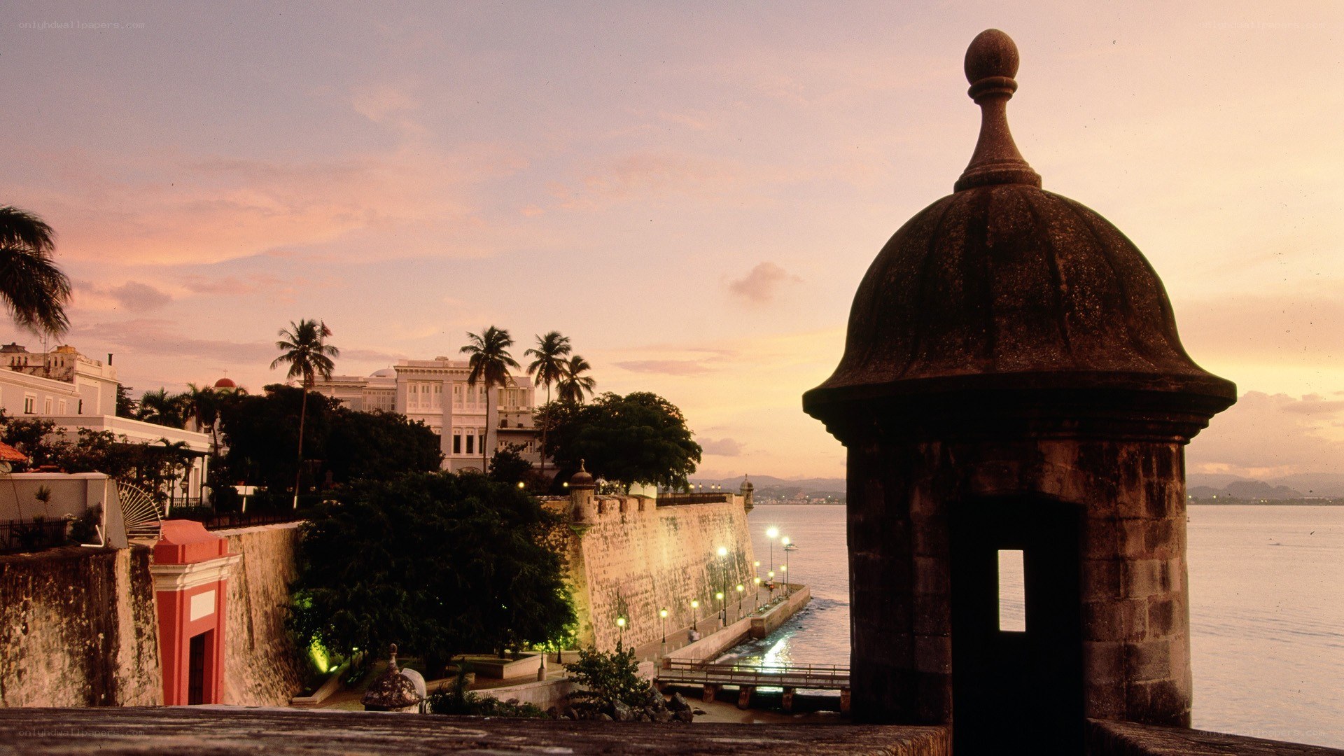 Sunset at historic fort