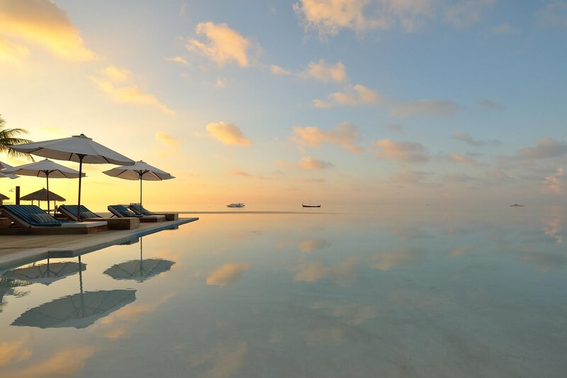Sunset at infinity pool
