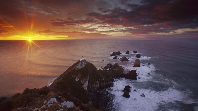Sunset at lighthouse cliff