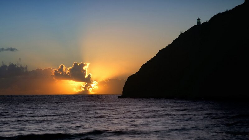 sunset at lighthouse cliff