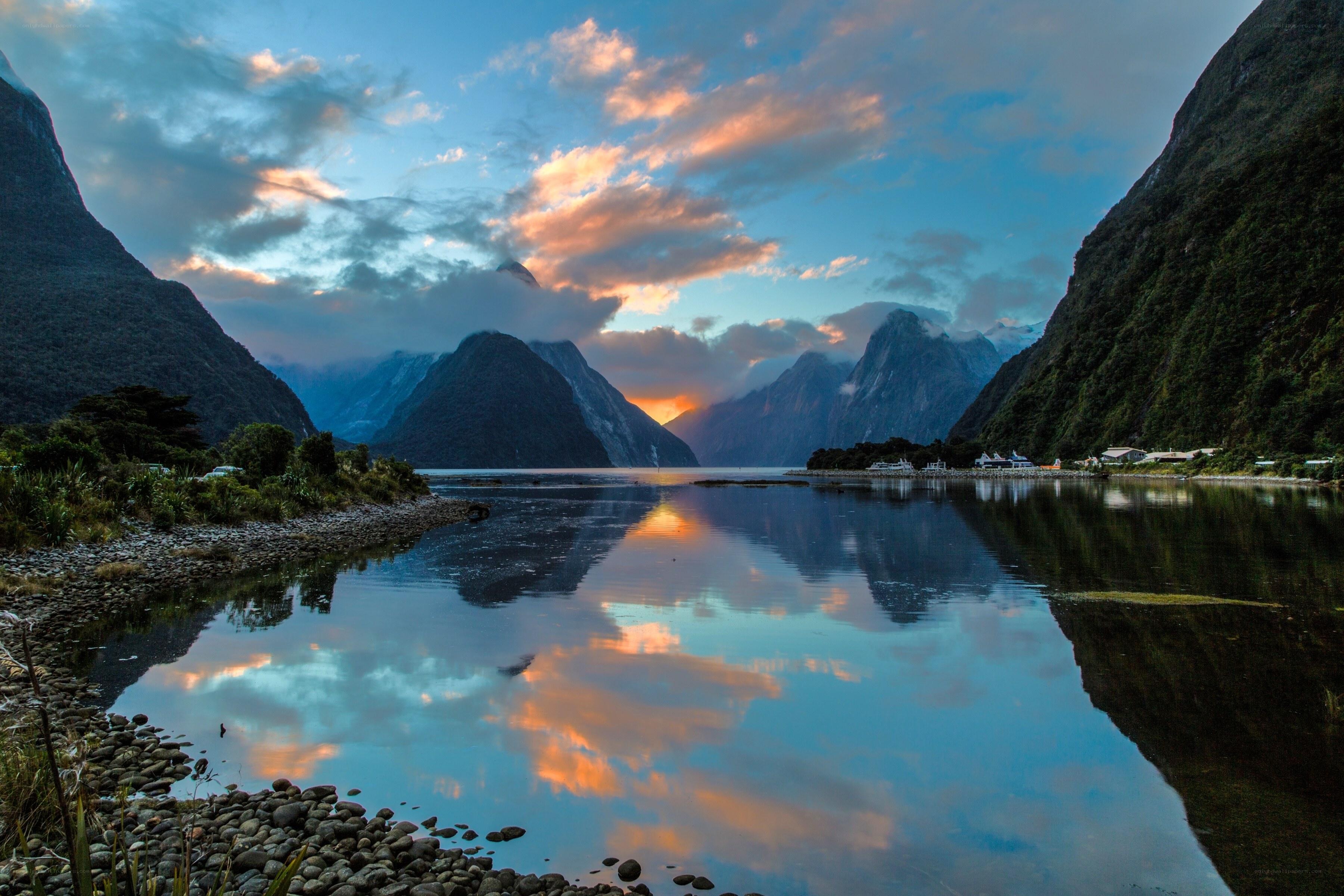 Sunset at Milford Sound