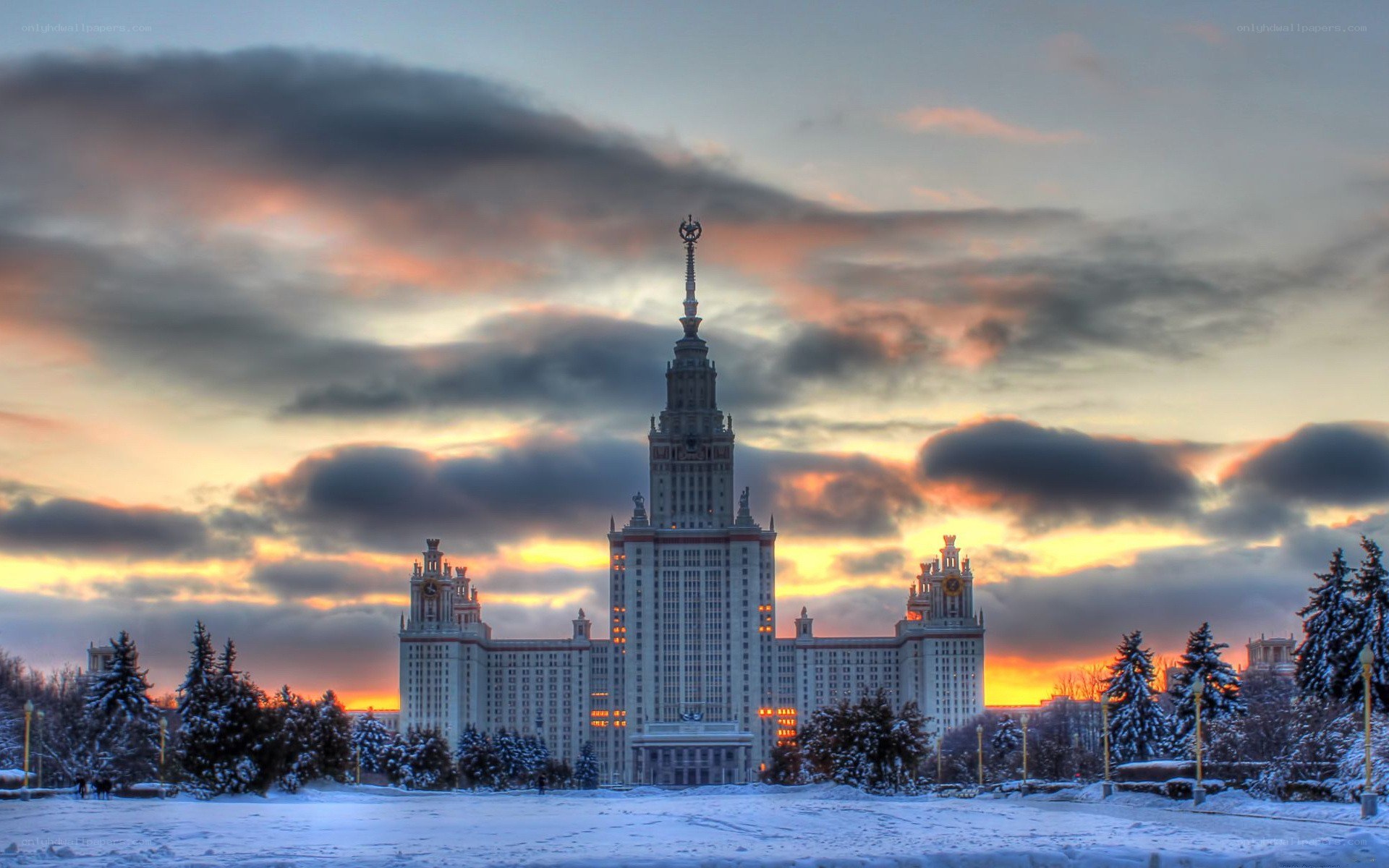 Sunset at Moscow State University