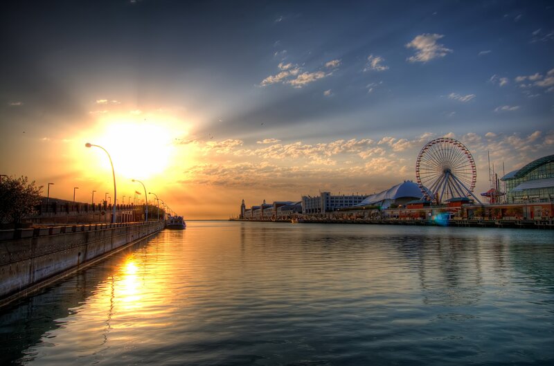 Sunset at Navy Pier