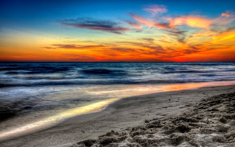 Sunset at Ocean Beach — Blue, Dramatic