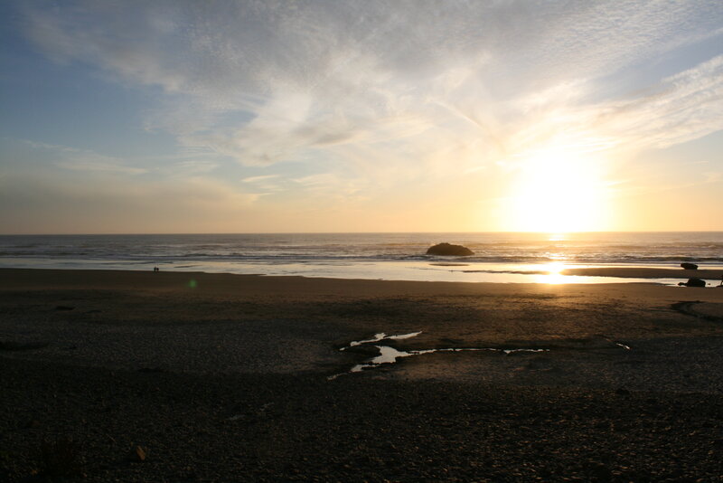 Sunset at Ocean Beach — Blue, Serene