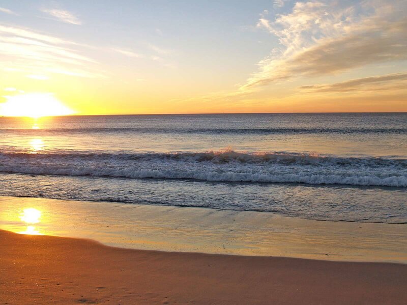 Sunset at Ocean Beach — Yellow, Serene, Photograph