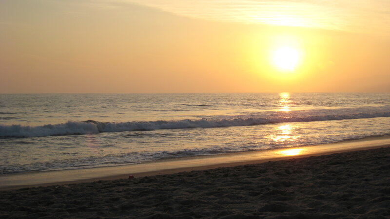 Sunset at Ocean Beach — Yellow, Serene