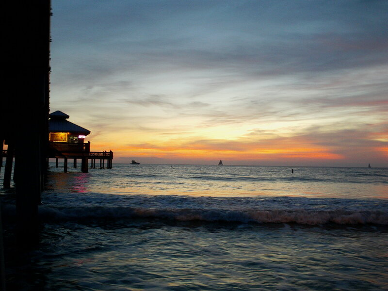 Sunset at Ocean Pier — Orange, Serene