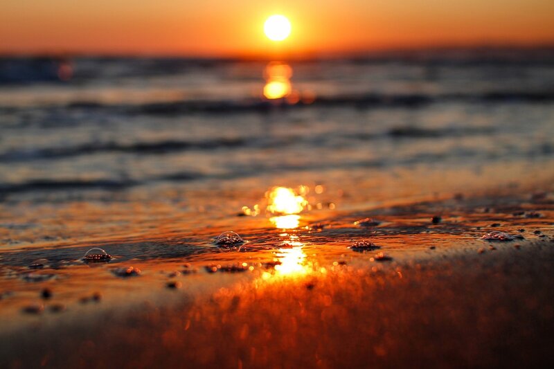 Sunset at Ocean Shore — Orange