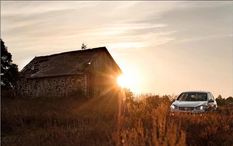 Sunset at old barn