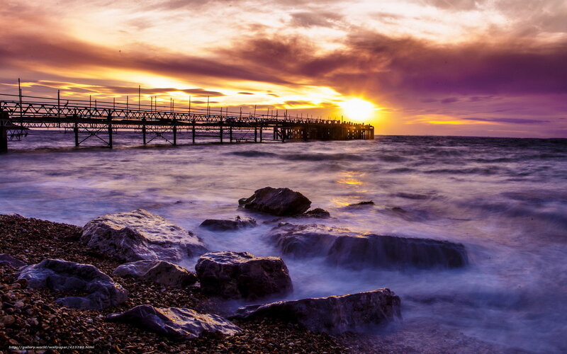 Sunset at Pier — Purple