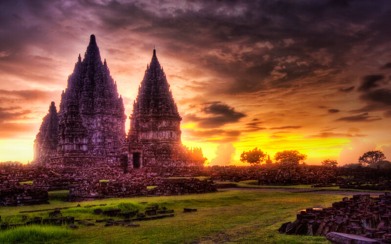 Sunset at Prambanan Temple