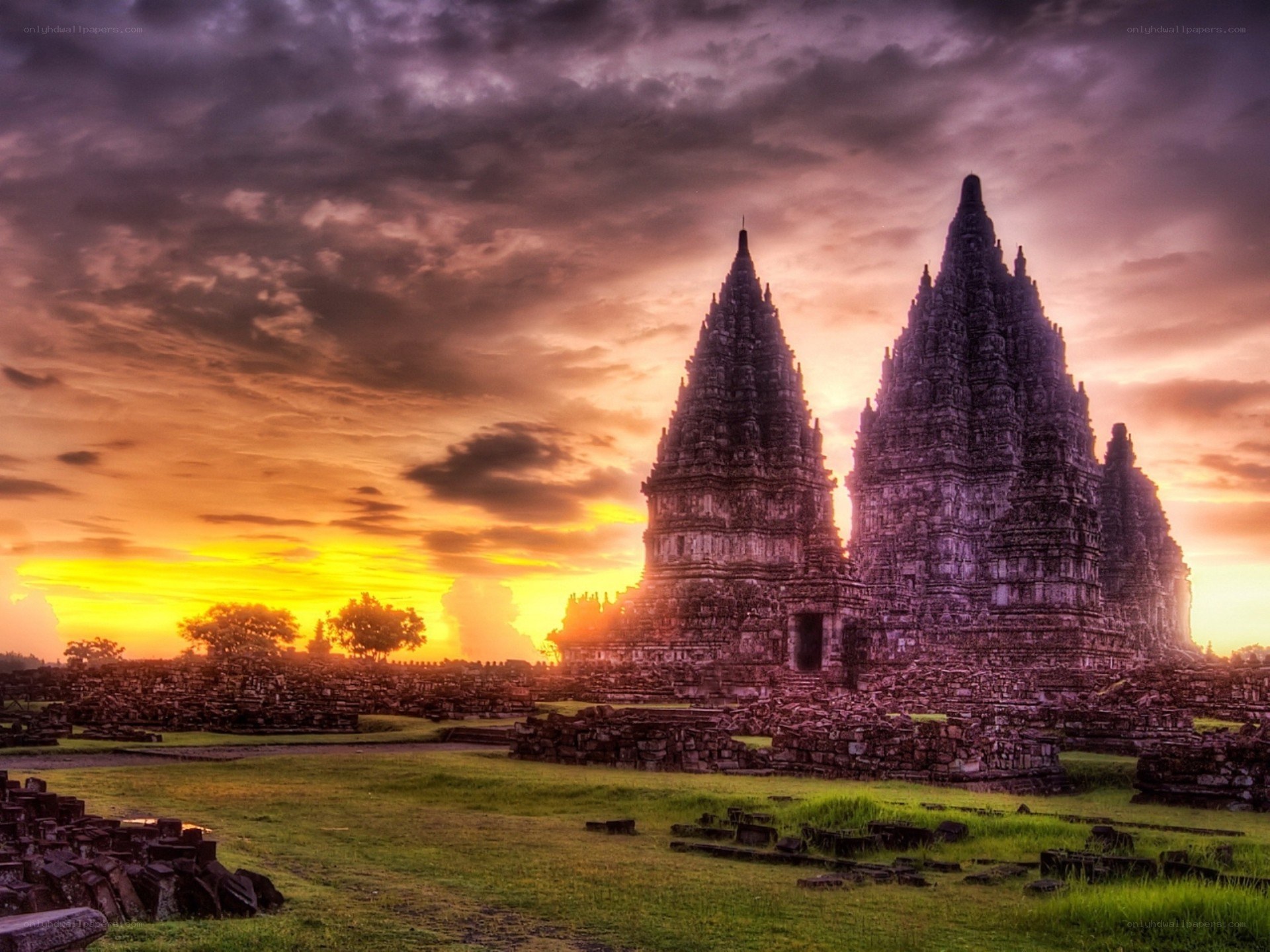 Sunset at Prambanan Temple