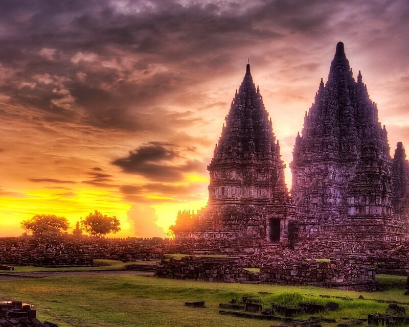 Sunset at Prambanan Temple