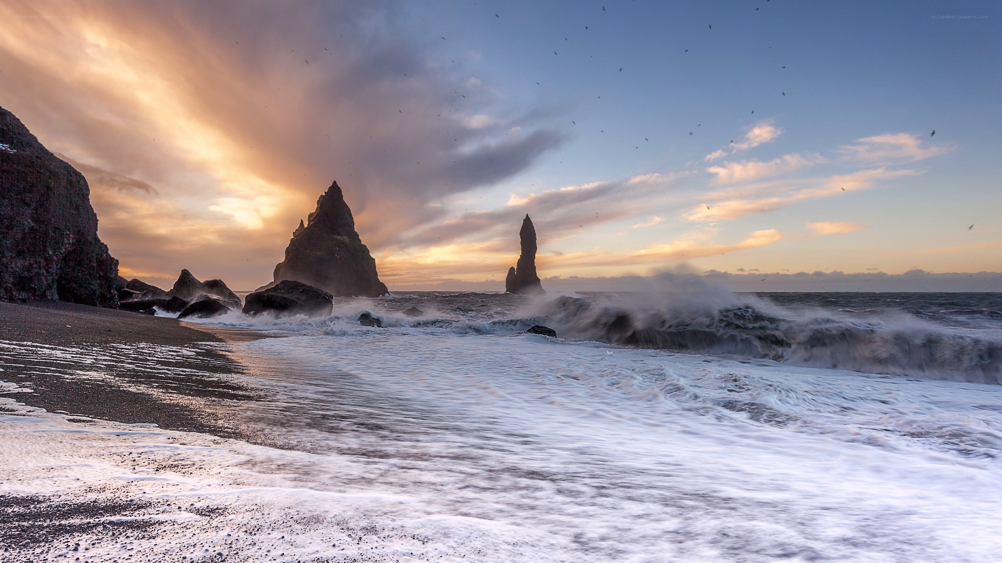 Sunset at Reynisfjara Beach