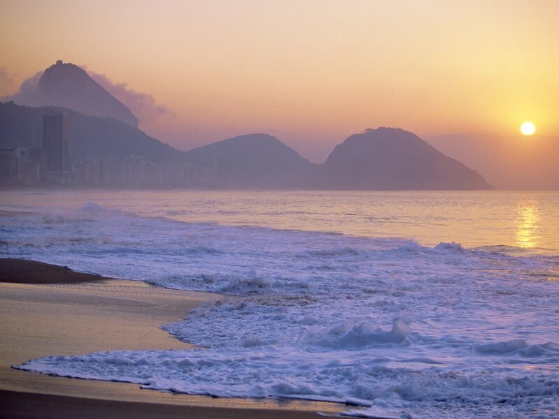 Sunset at Rio de Janeiro beach