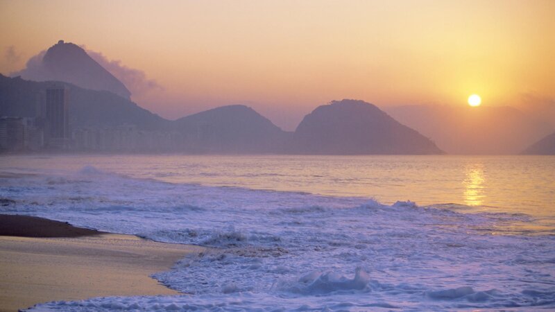 Sunset at Rio de Janeiro beach