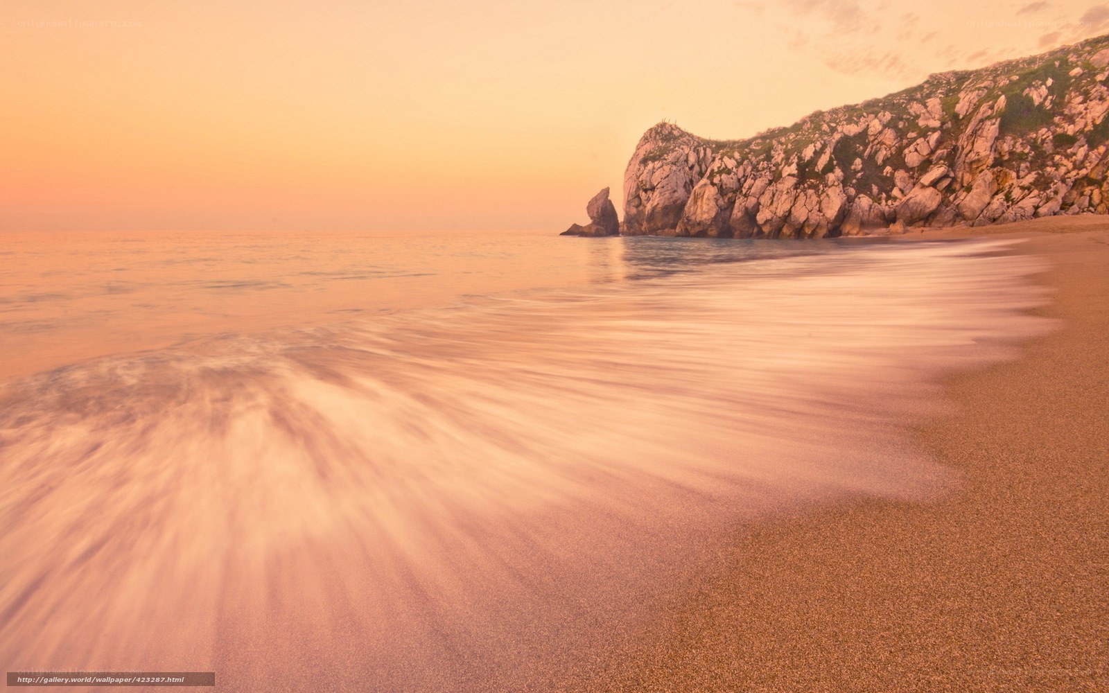 sunset at rocky beach