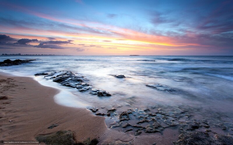 sunset at rocky beach