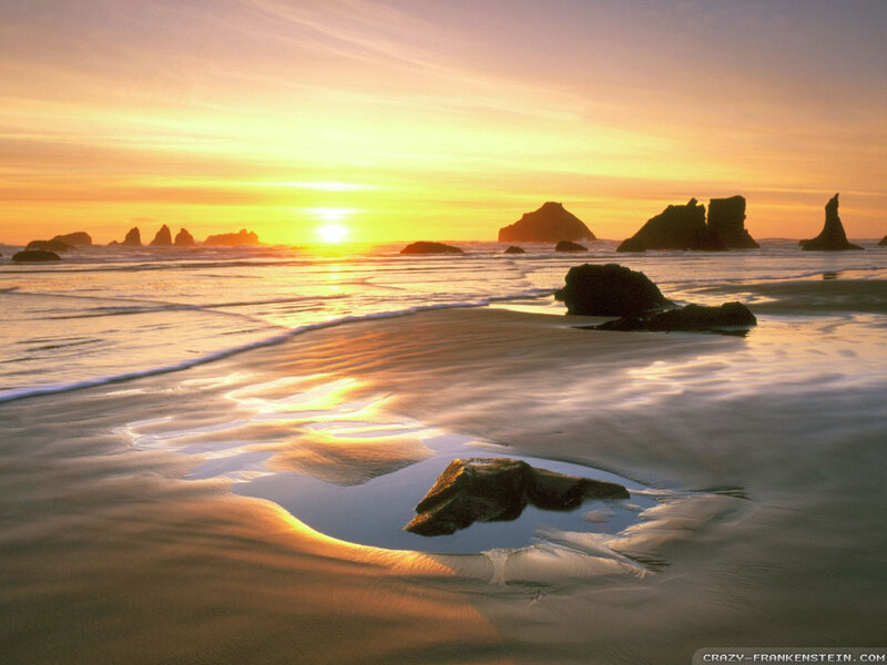 Sunset at Rocky Beach — Yellow