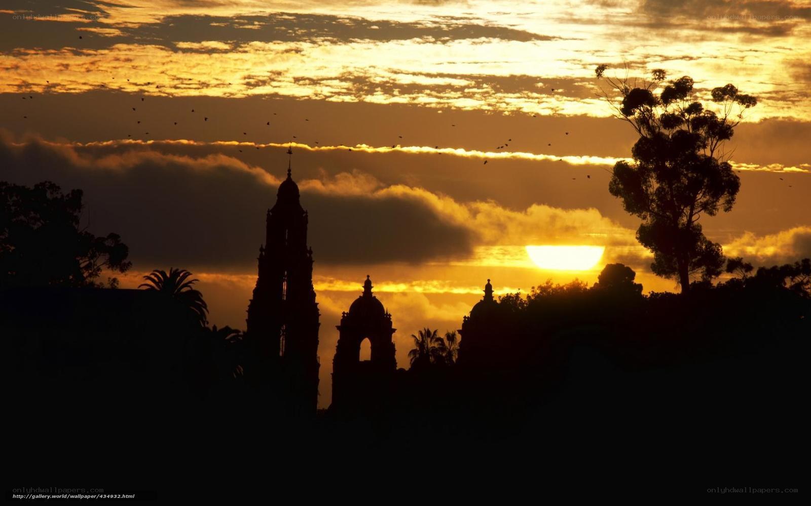 Sunset at San Diego Mission