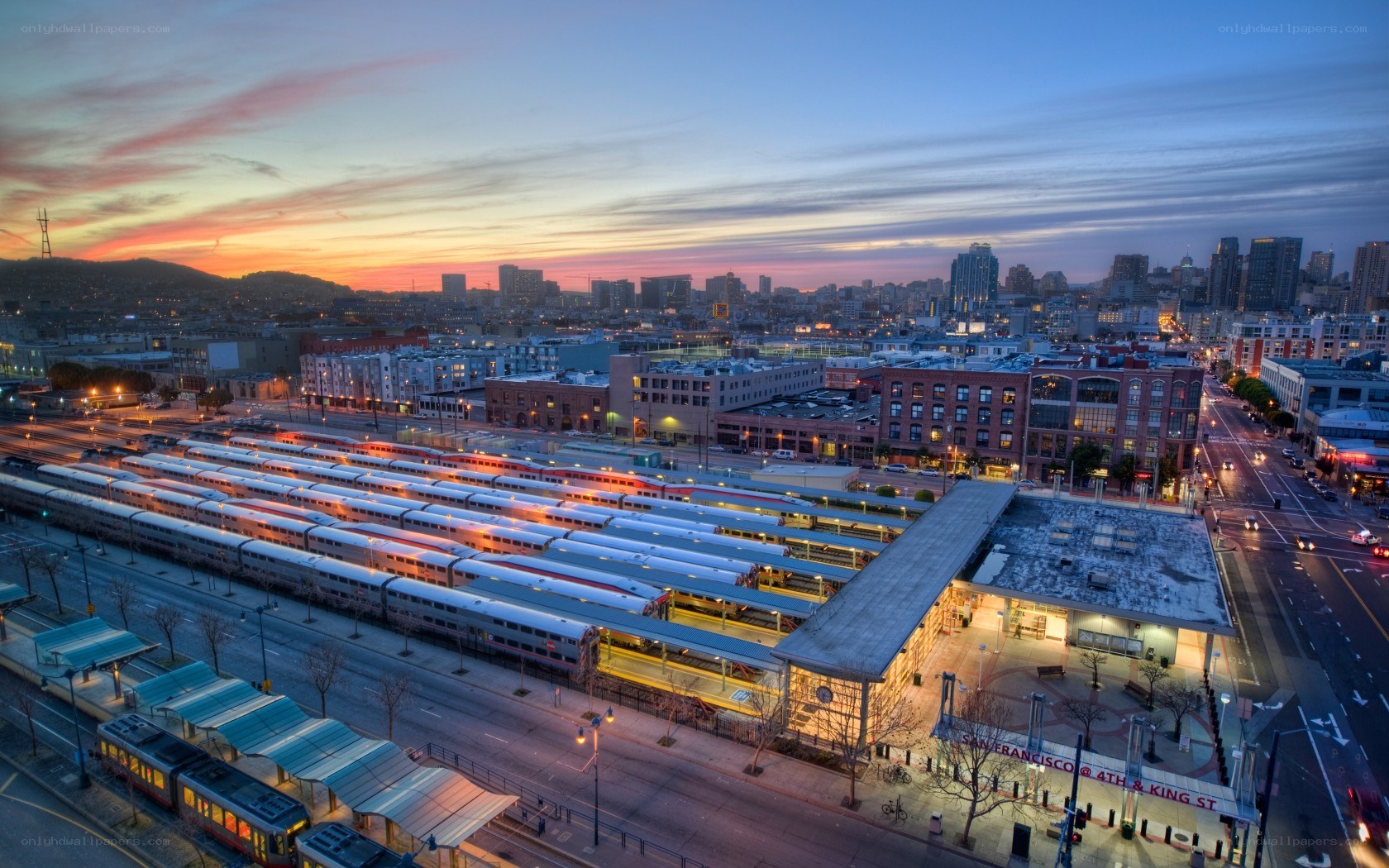 Sunset at San Francisco train station