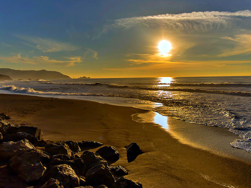 Sunset at Sandy Beach — Gold