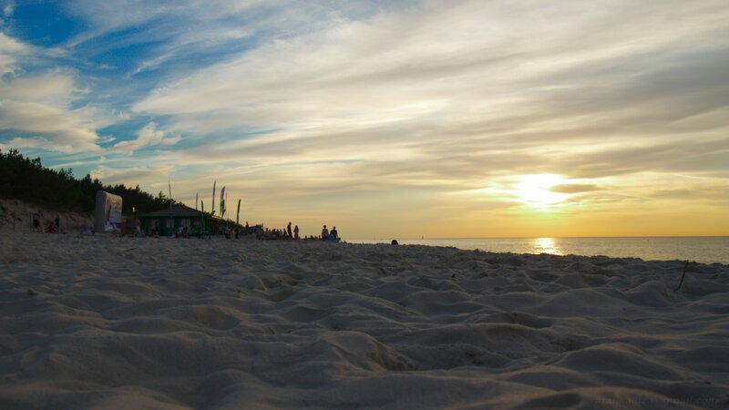 Sunset at Sandy Beach — Yellow, Serene