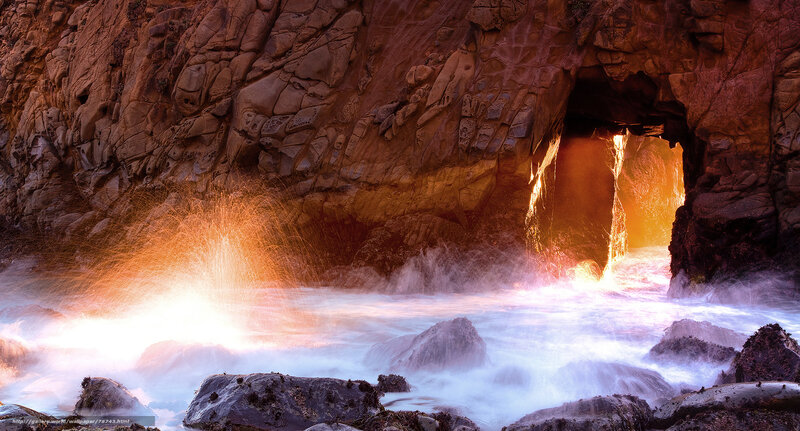 Sunset at Sea Cave