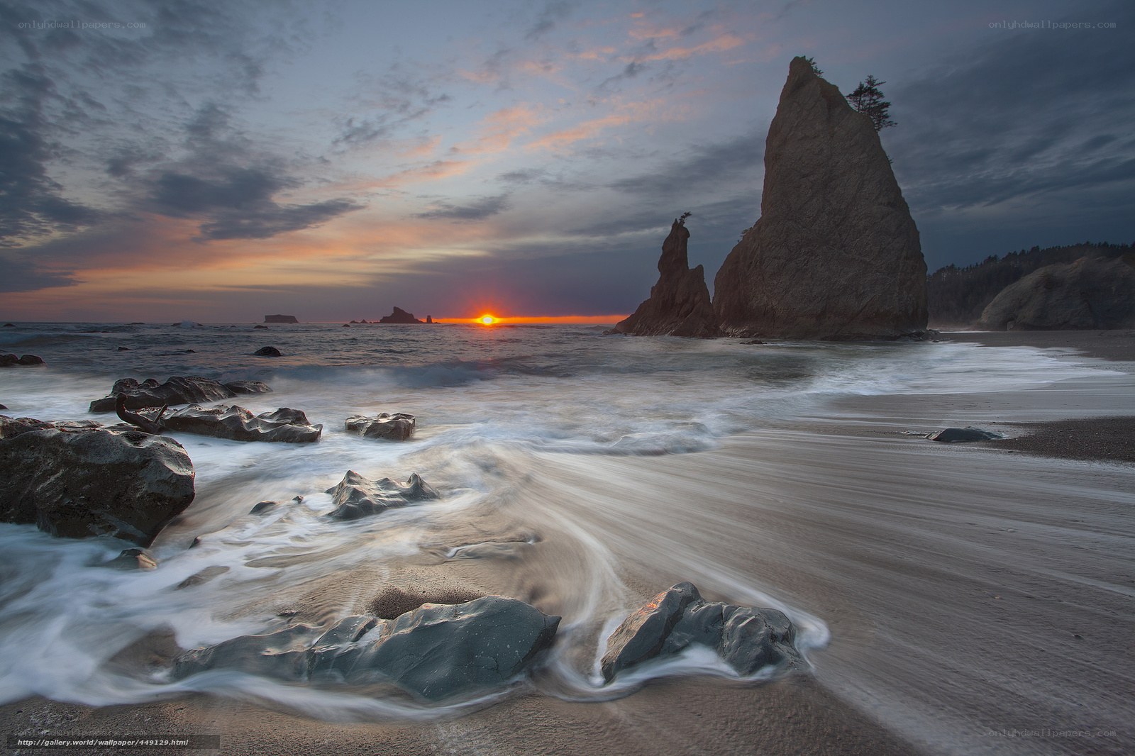 Sunset at Sea Stacks