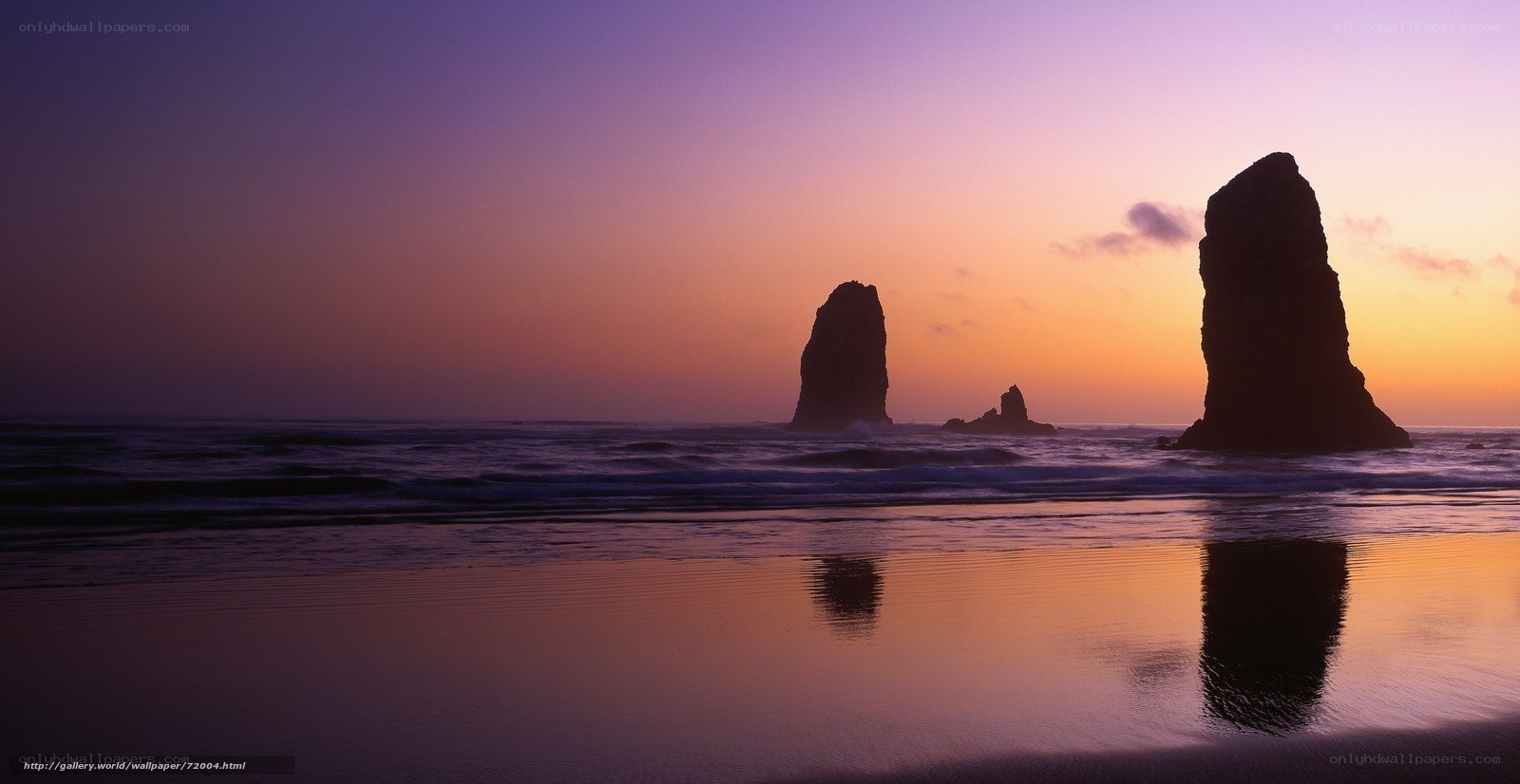 Sunset at sea stacks