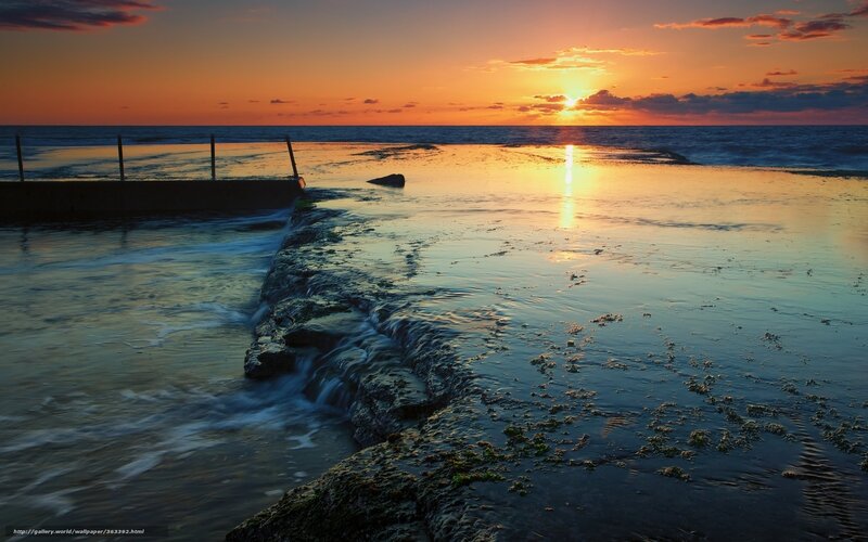 Sunset at Seaside Pier — Orange