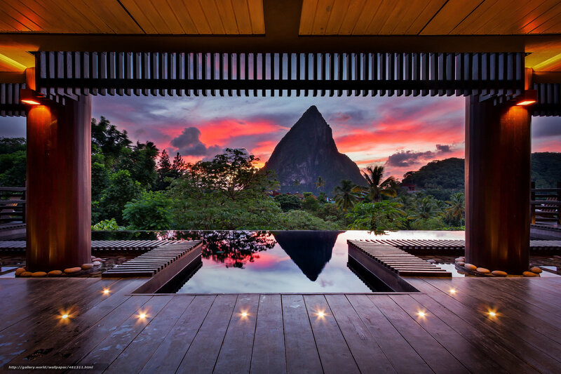 Sunset at St. Lucia resort