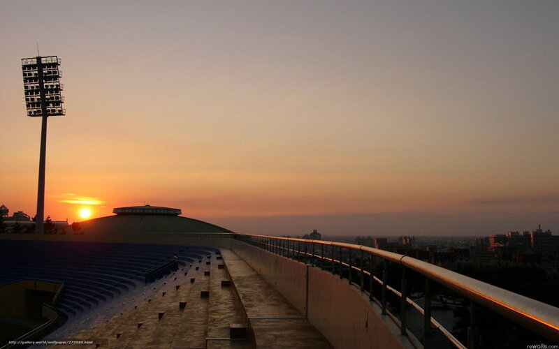 Sunset at stadium