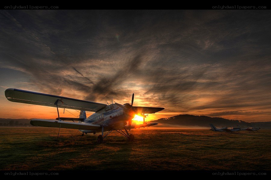 Sunset at the airfield