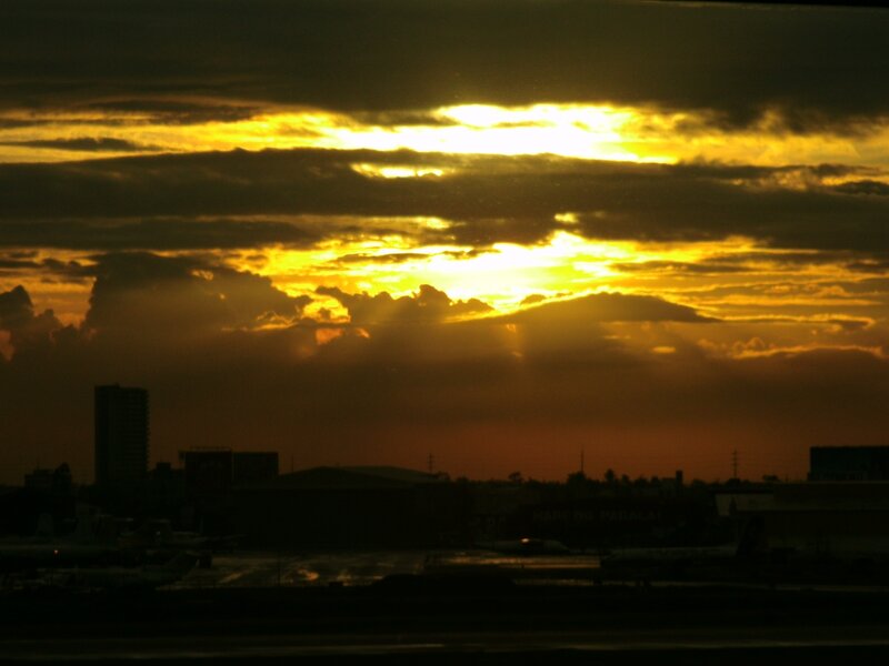 Sunset at the airport