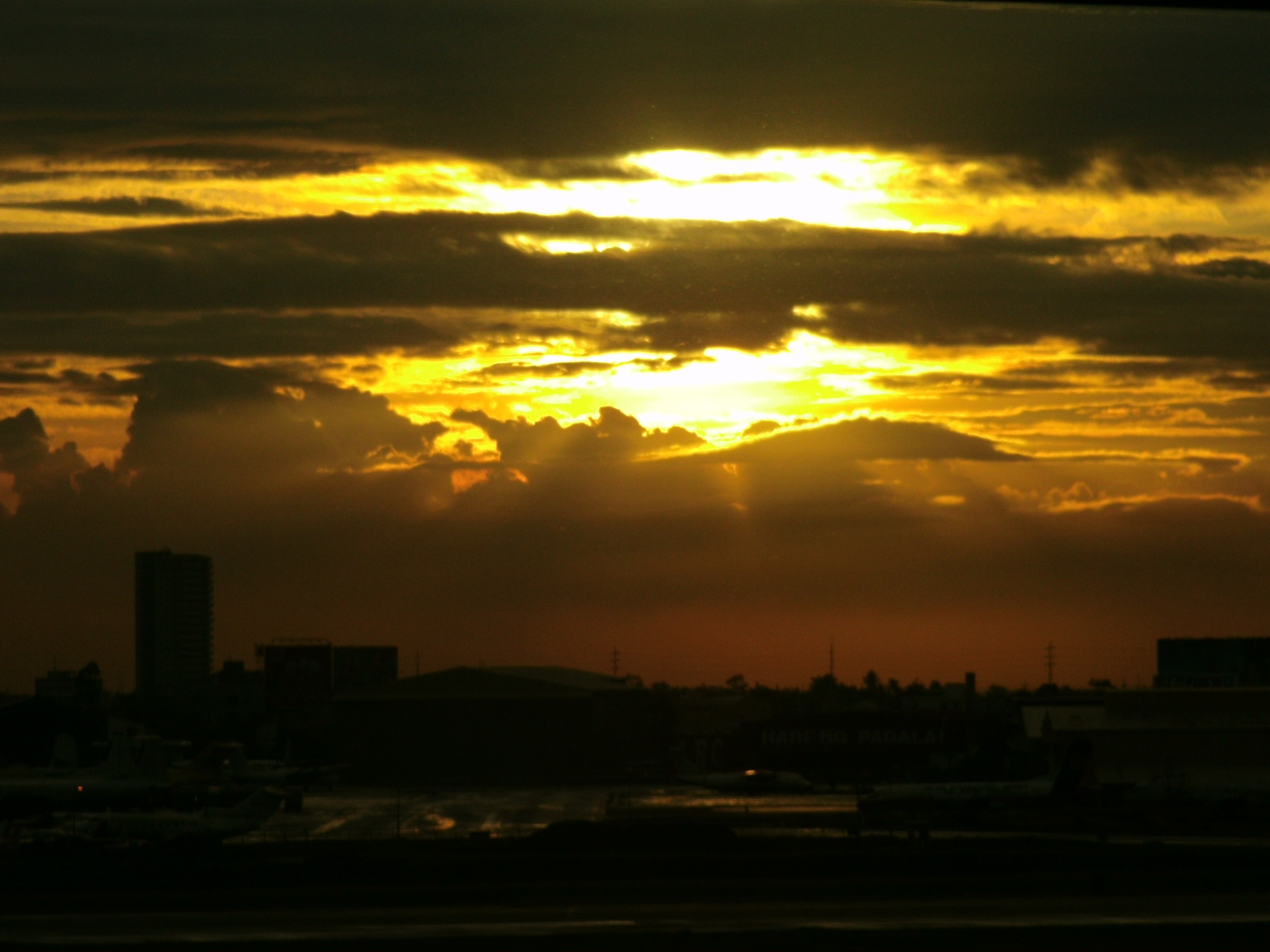 Sunset at the airport