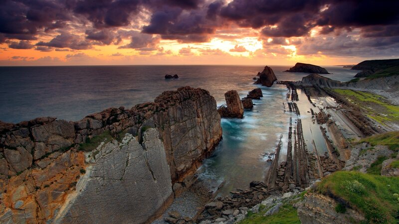Sunset at the Basalt Columns