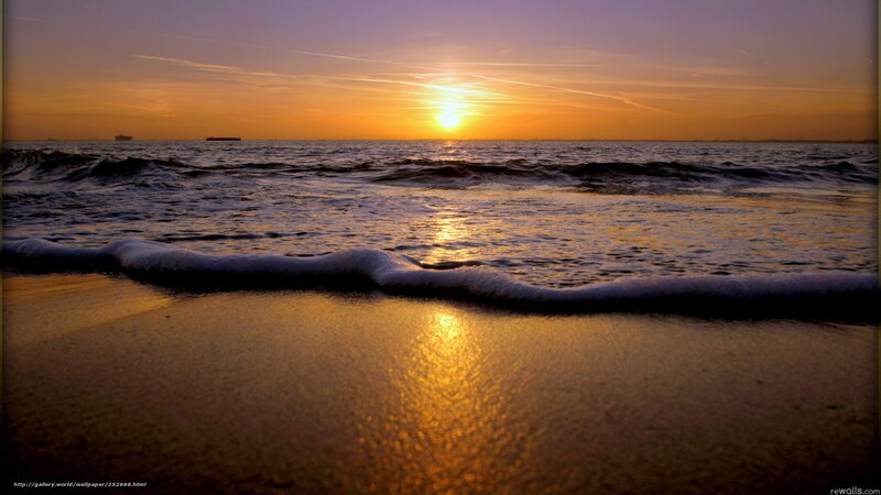 Sunset at the Beach — Orange, Serene