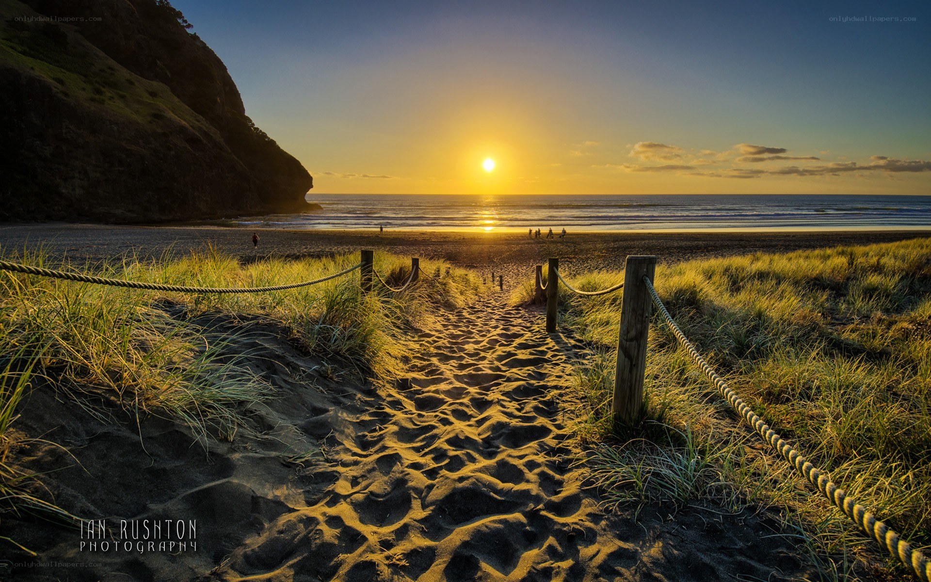 Sunset at the beach path