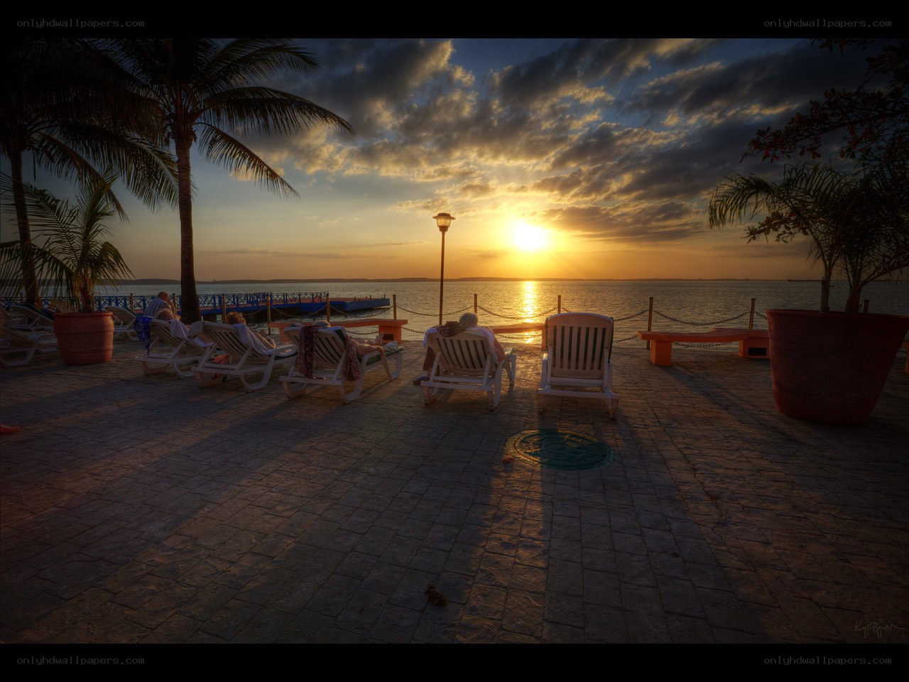 Sunset at the beach resort