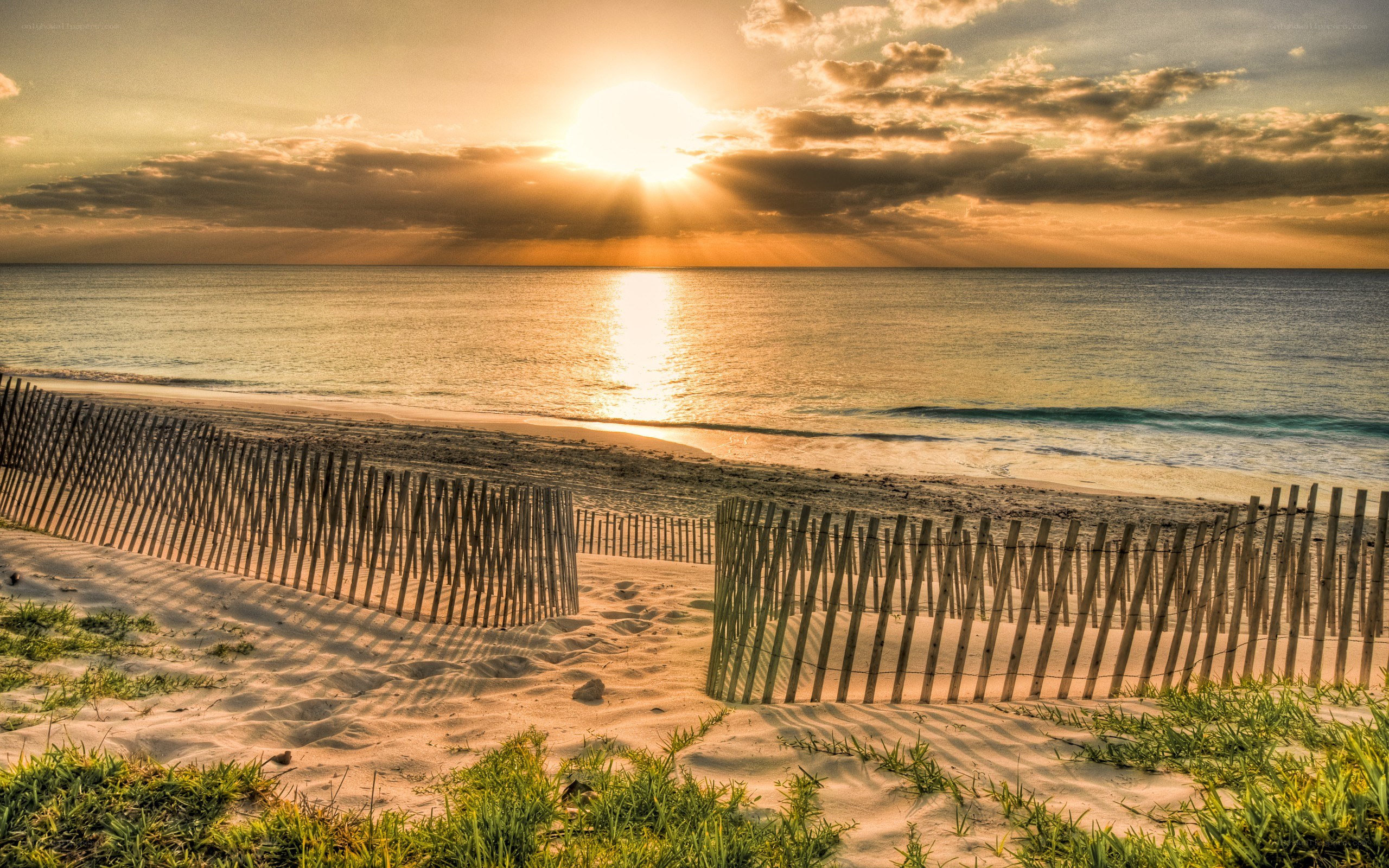 Sunset at the beach with dunes