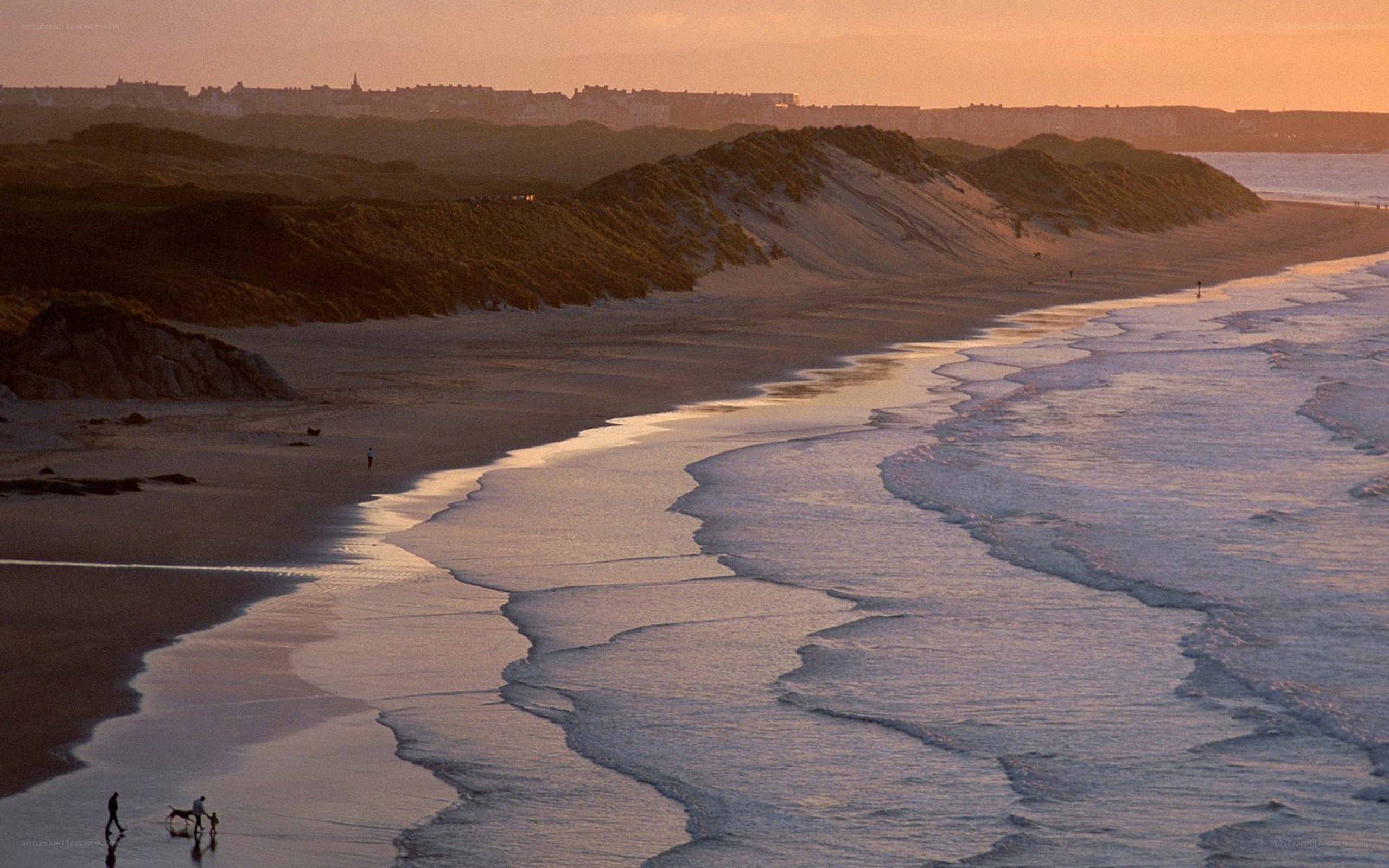 sunset at the beach with dunes