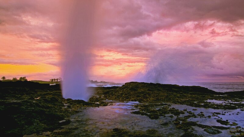 Sunset at the blowhole